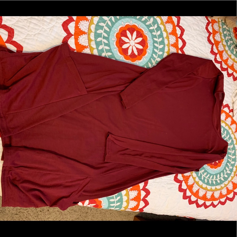 Maroon swing dress with pockets